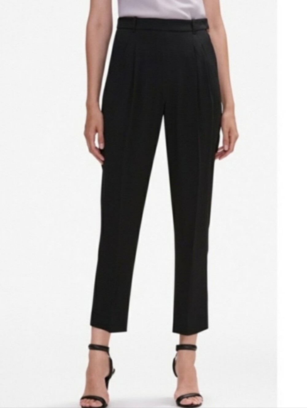 MM.Lafluer Howland Trouser High Waist Ankle Straight Leg Pant Black Size +1